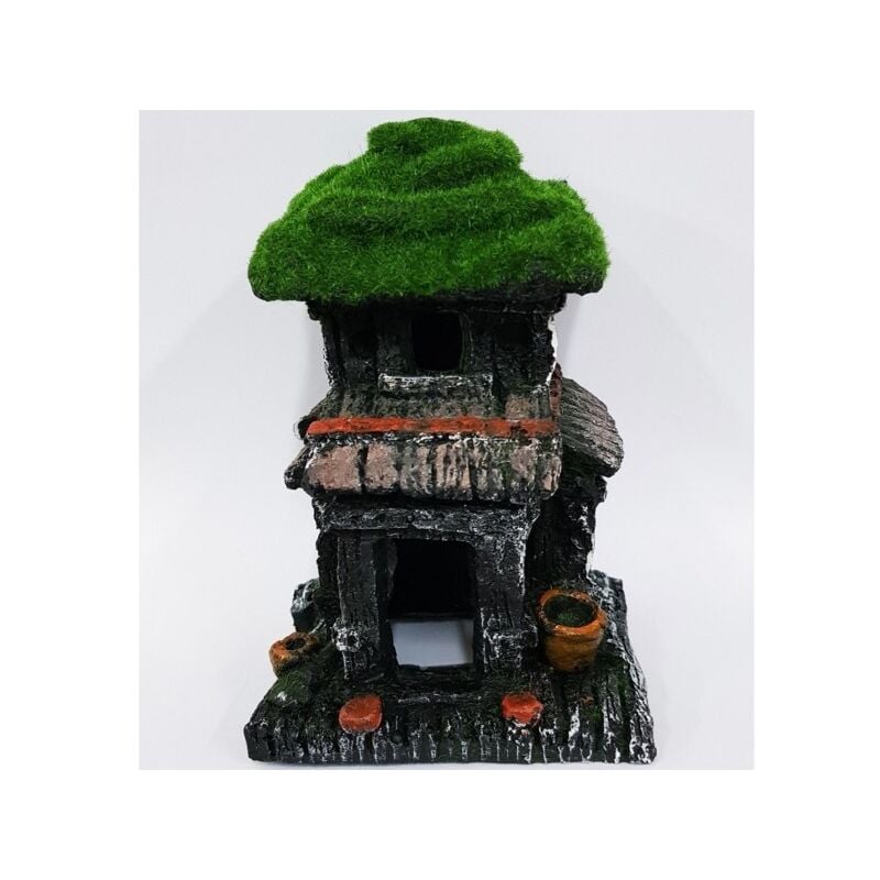 Trade Shop - Pagoda Piccola Casa Rocciosa 10x9x14.5cm Ornamento Acquario  Decorazioni Pietra