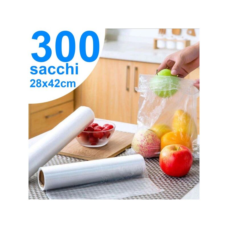 6 x Rotoli Sacchetti Freezer per Alimenti 600 sacchi Congelatore Frigo