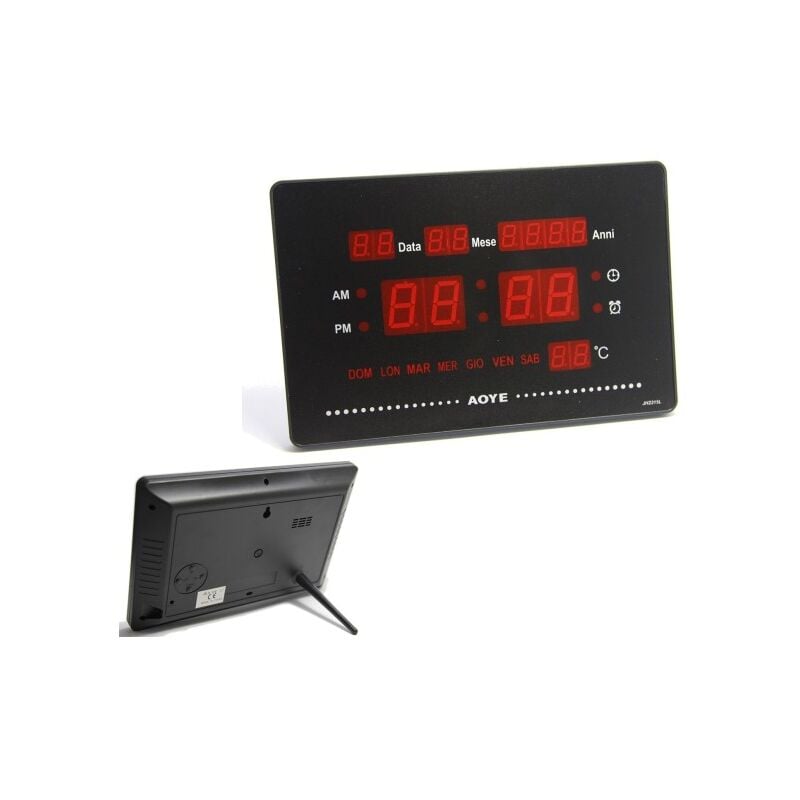 DOBO Orologio digitale parete Led datario temperatura giorno rosso   Colore Rosso