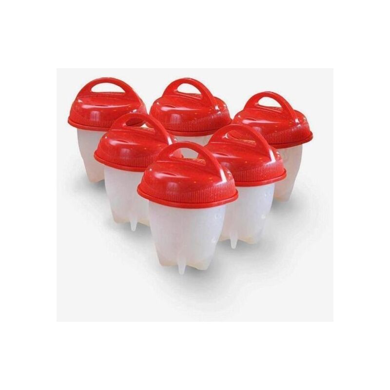 Trade Shop - Cuoci Uova In Silicone Senza Guscio 6 Pz Uovo Sodo Frittata  Omelette Egglettes