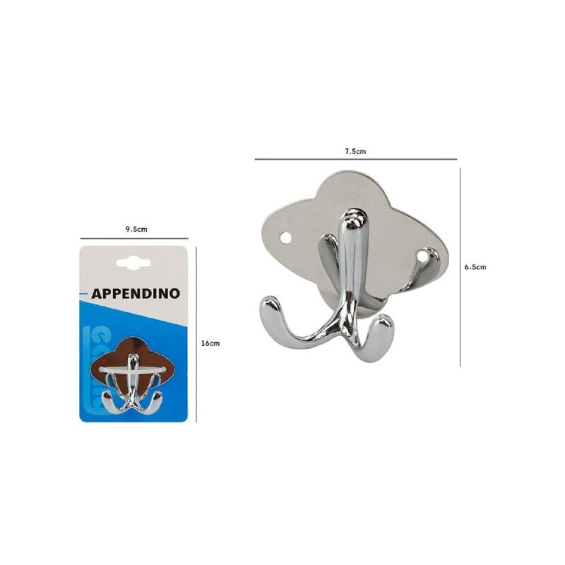 Trade Shop - Appendino Doppio Gancio Appendi Porta Asciugamano Bagno  7.5x6.5cm Coniglio 52175