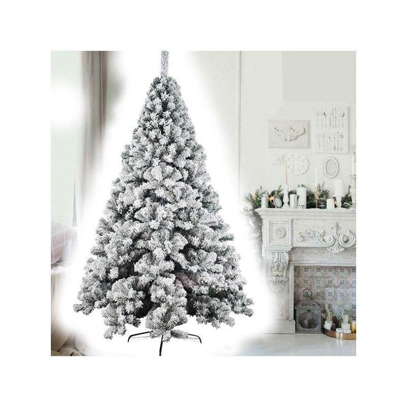 Albero Di Natale Innevato Gran Sasso 210cm 1417 Rami Super Folto Effetto  Neve