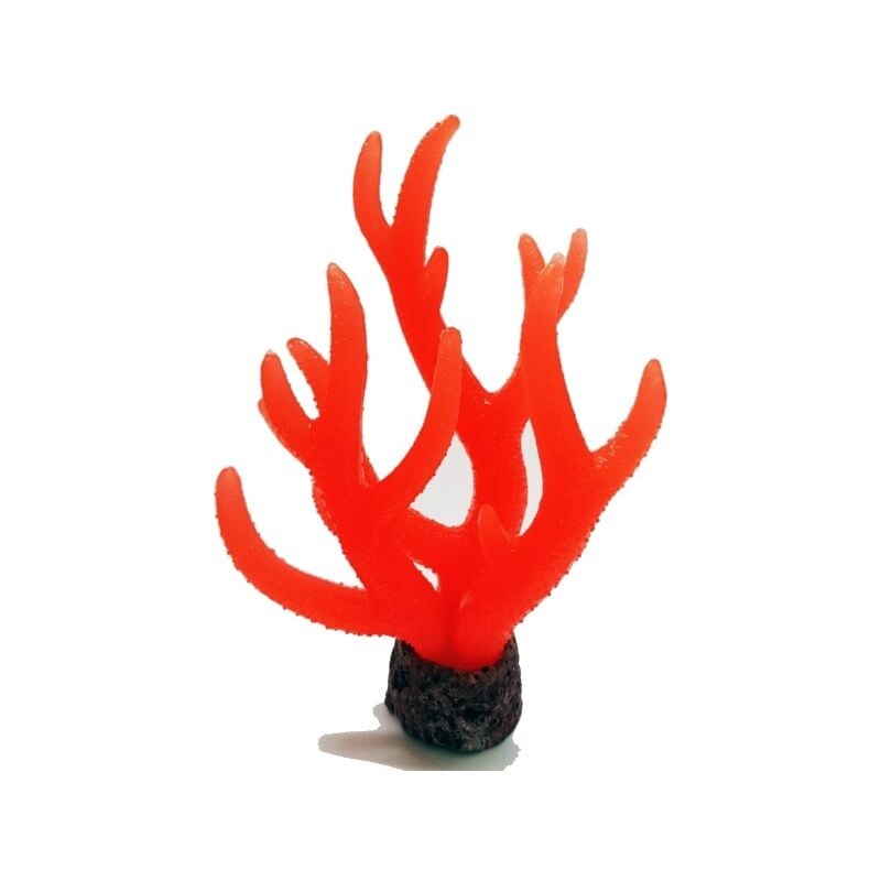 Trade Shop - Corallo In Silicone Movimento Naturale Rosso Fluo Ornamento Acquario  Decorazioni