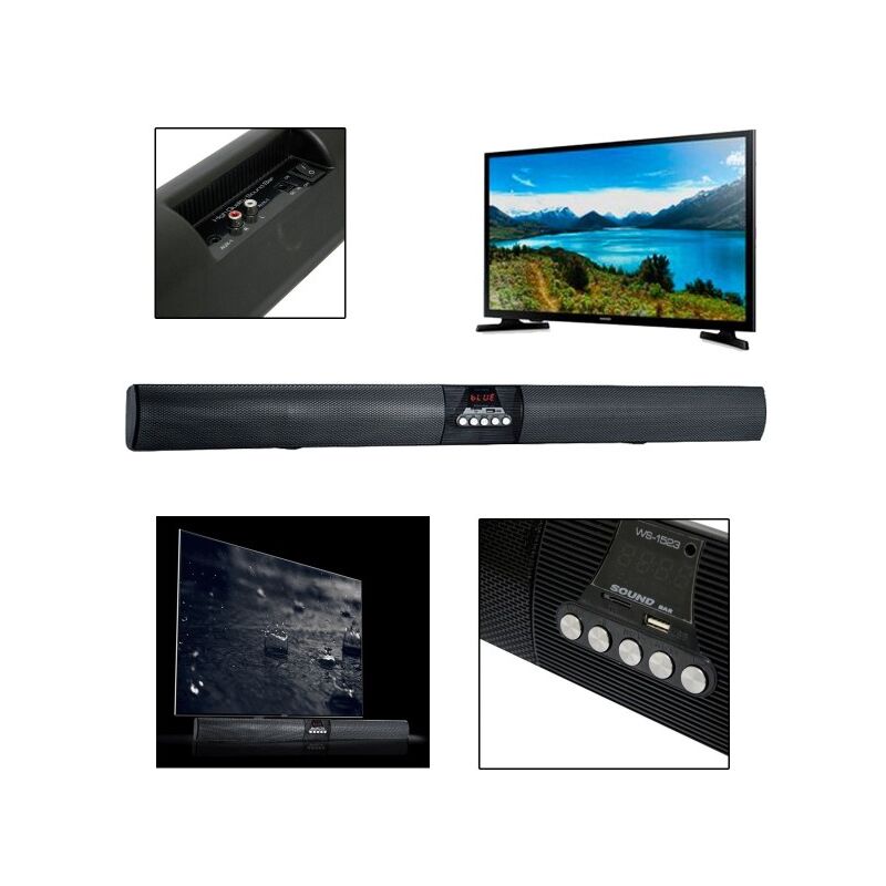 CASSA SOUNDBAR 2.0 AUX USB ALTOPARLANTE STEREO RGB TV PC HOME THEATER
