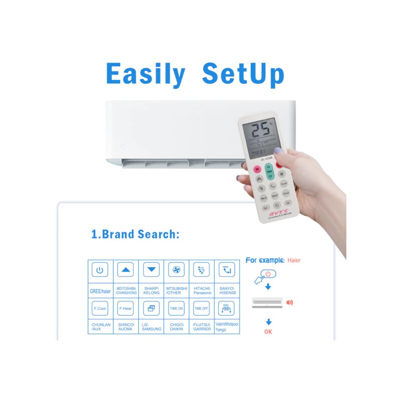 TELECOMANDO UNIVERSALE CONDIZIONATORE D'ARIA CLIMATIZZATORE Q-YK1058