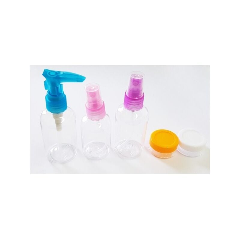 Trade Shop - Set 5 Porta Liquidi Contenitori Bottiglie Plastica