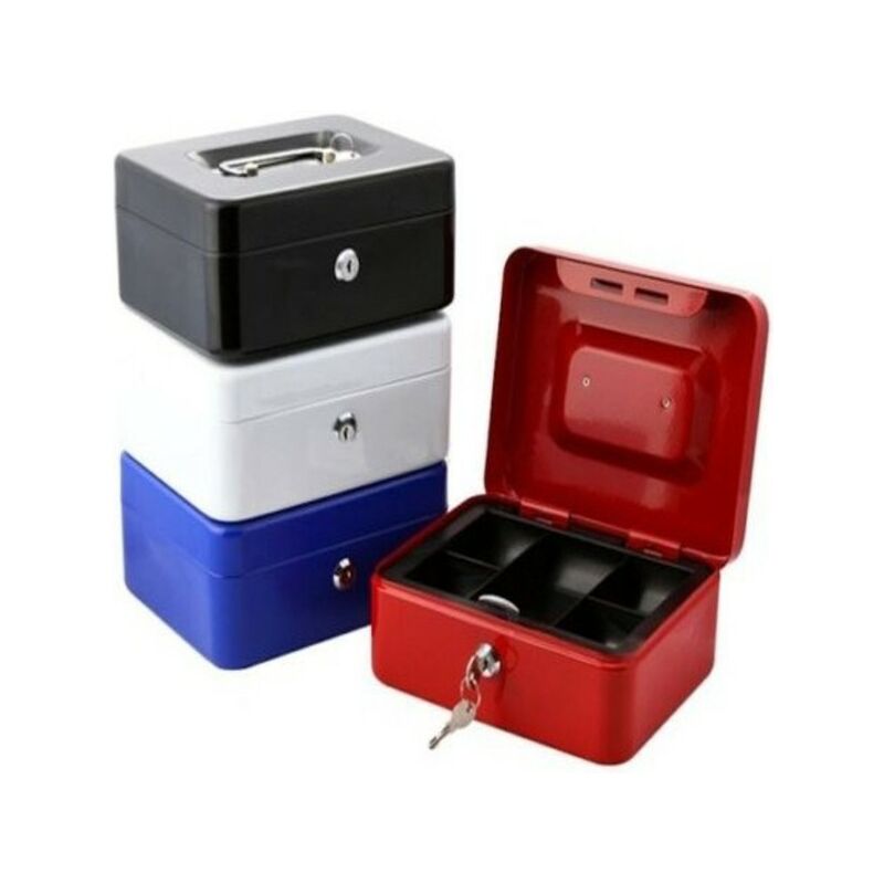 Cassetta di sicurezza con apertura per monete, dimensioni: 12,5 x 9,5 x 6  cm, colore: Rosso
