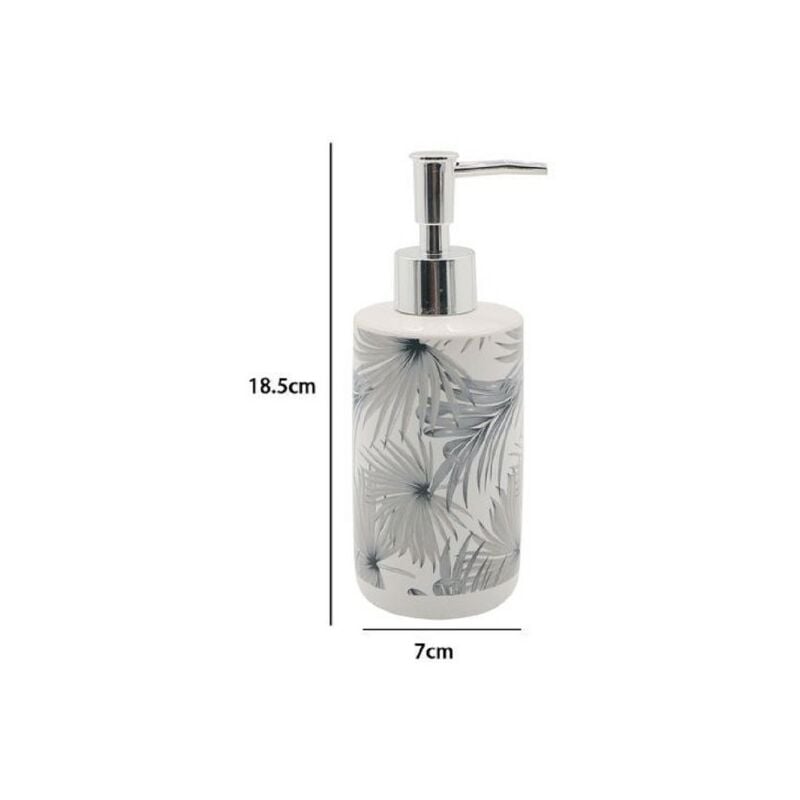 Trade Shop - Dispenser Portasapone Liquido Stampa Tropicale Per Arredo  Accessorio Bagno 87063