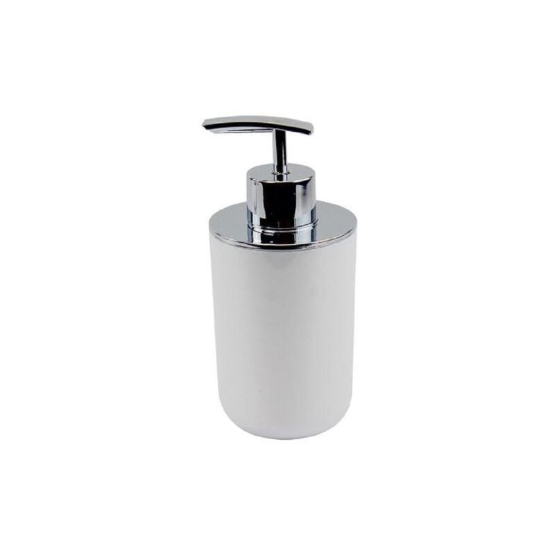Trade Shop - Dispenser Porta Sapone Liquido Bianco Silver Per