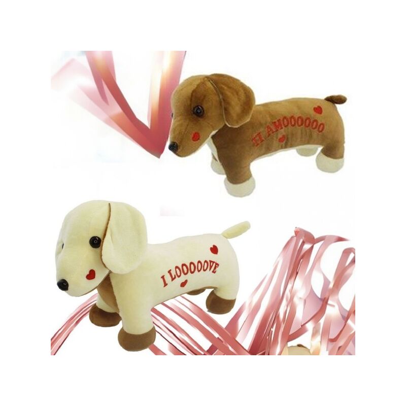 Pupazzo cane con scritta i love you 22 cm