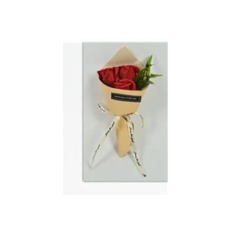 Trade Shop - Mazzo Mazzettino Bouquet Di Rose Rosse Finte Con Foglie Regalo  Per San Valentino
