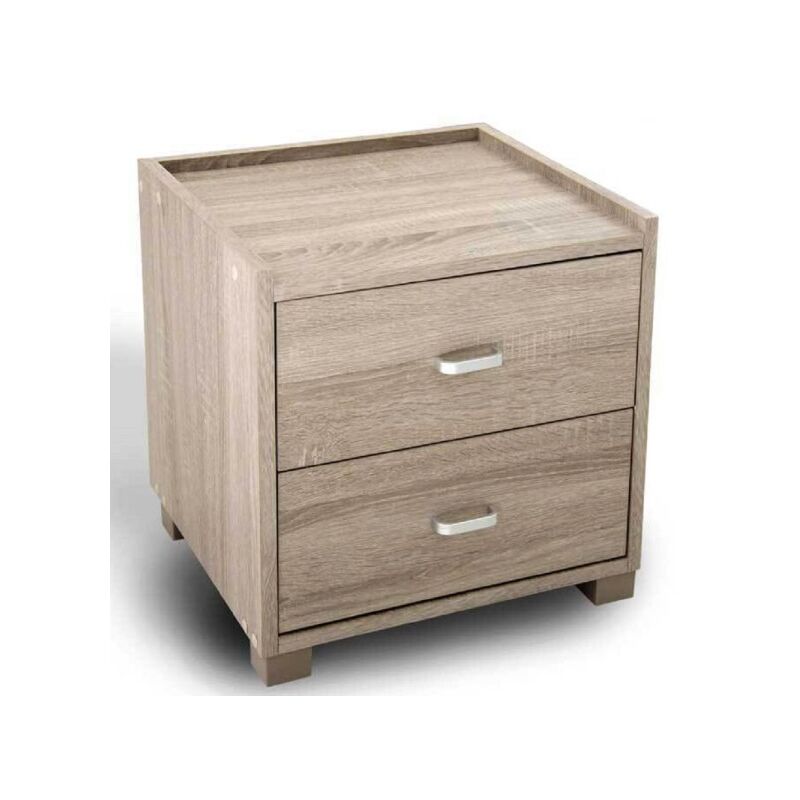 Harlene comodino 2 cassetti legno bianco camera da letto moderno