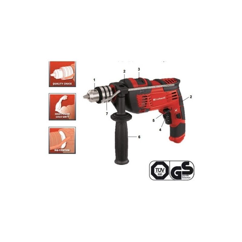 Trade Shop - Trapano A Percussione Einhell Th-id 1000 E Motore 1010 W  Mandrino A Cremagliera