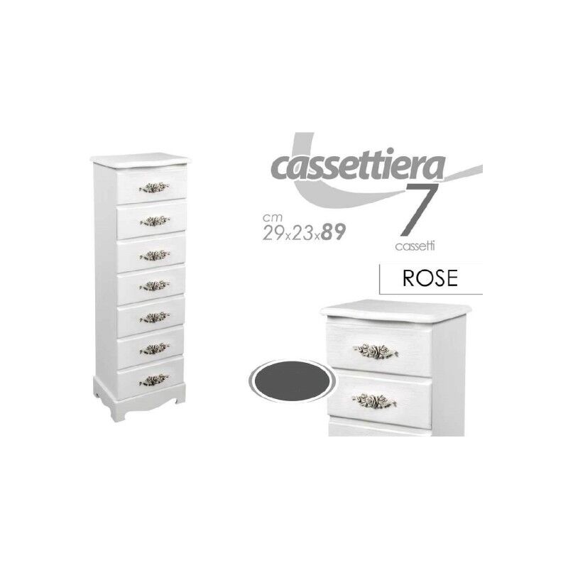 Cassettiera sette cassetti shabby chic