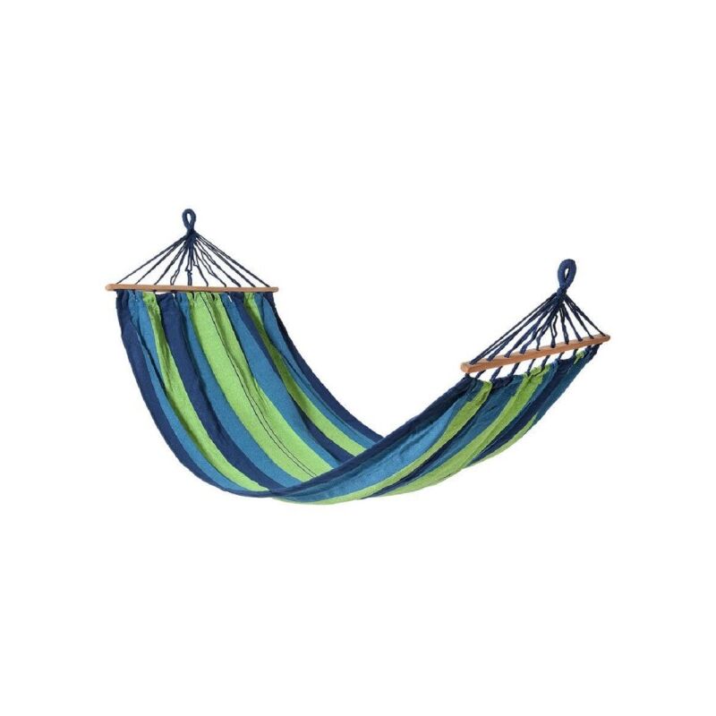 Trade Shop - Amaca 200 X 100 Cm Tessile Riga Blu/verde Multicolore Campeggio  Giardino 65203a