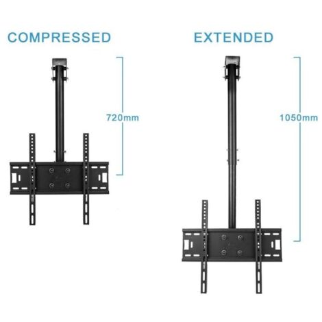 Trade Shop - Staffa Porta Tv Monitor Da 37 A 55 Supporto Parete Soffitto 360°  Fino