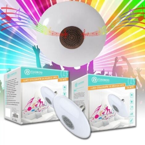 Trade Shop - Lampadina Musicale Luci Colorate Lampada Di Musica E27 Ufo  Bluetooth 5.0 Tx-9711