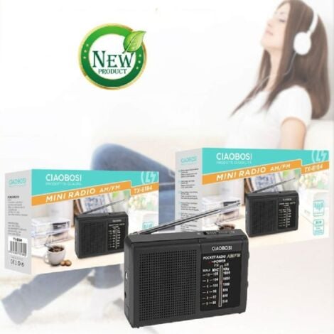 Trade Shop - Mini Radio Fm Portatile Tascabile Bande Am Fm Ricevitore Audio  Musica Tx-8184
