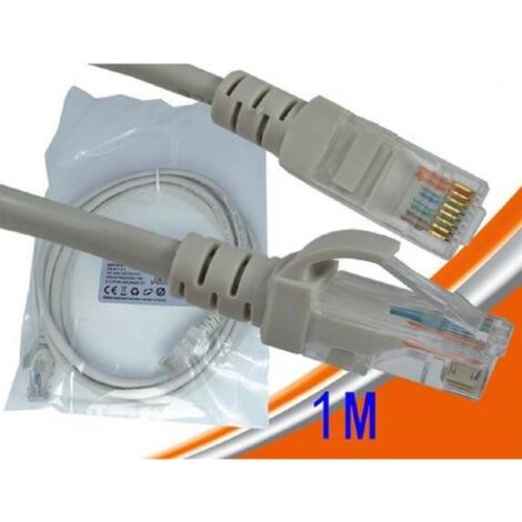 Trade Shop - Cavo Di Rete Ethernet Utp Cat.5 Rete Lan Rj45 Prolunga 1 Metro  Router