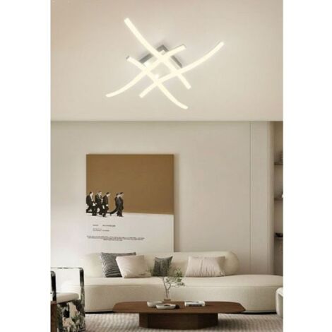 Trade Shop - Plafoniera Moderna Led Soffitto Con Bracci A Onda Luce Fredda  Naturale Calda C05 -bianco