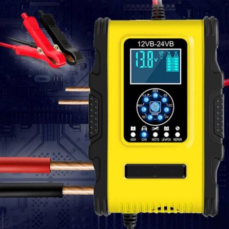 Trade Shop - Caricabatterie Intelligente Avviatore Emergenza Batteria Auto  12v-18a 24v-9a Tk500