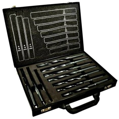 Trade Shop - Set 10 Punte Elicoidale Da 14 A 23 Mm Frese Ferro Legno Per  Trapano