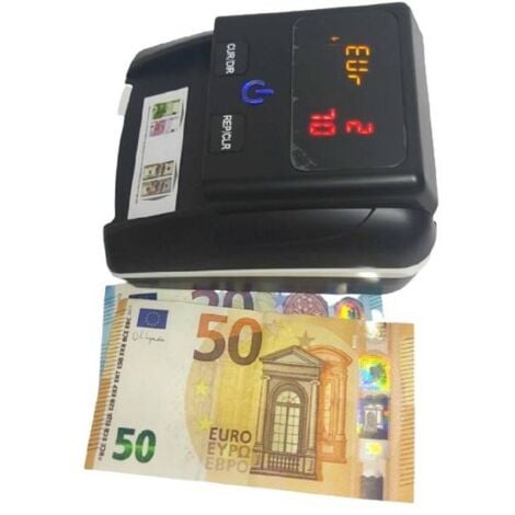 Trade Shop - Rilevatore Conta Banconote False Verifica Soldi Falsi Nero Con  Batteria Al Litio
