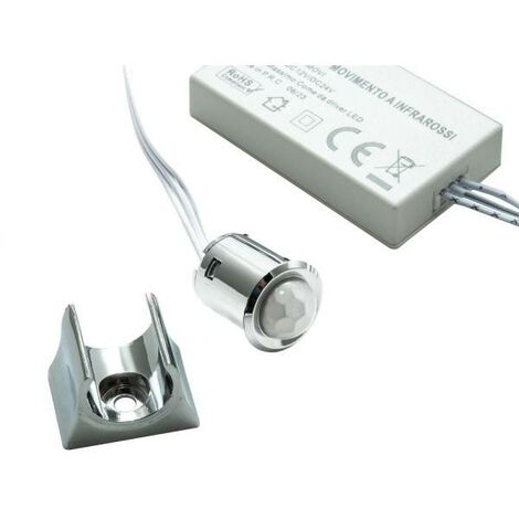 Trade Shop - Kit Mini Interruttore Sensore Movimento Infrarossi 12v 24v Pir  100w Strisce Luci Led
