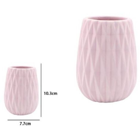 Trade Shop - Bicchiere Porta Spazzolini Colore Rosa Lavorato Accessori  Arredo Da Bagno 79947