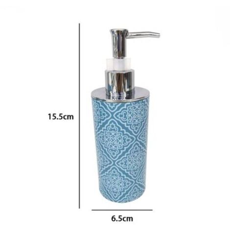 Trade Shop - Dispenser Portasapone Liquido Celeste Con Maioliche Arredo  Accessori Bagno 87025