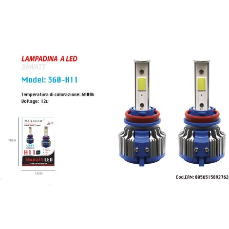 Trade Shop - Coppia Lampade Led Auto Fari H1 X3 Kit Lampadine 50w 6000  Lumen Ip67