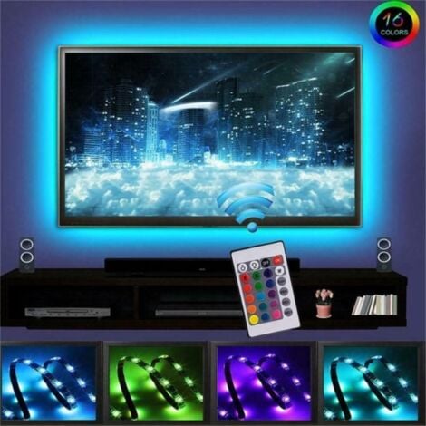 SYOSIN strisce a LED. con telecomando per TV da 65 striscia luminosa LED RGB da 4 m 75 pollici HDTV schermo TV 