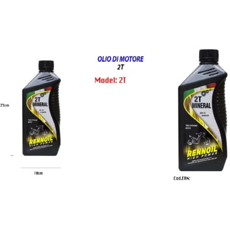 Trade Shop - Olio Motore Lubrificante Miscela Per Motorini Moto A Due Tempi  Rennoil High Power 2t