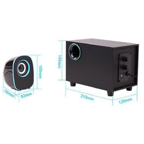 Trade Shop - Casse Audio 2.1 Usb Speaker Musica Per Pc Mp3 Tv Aux