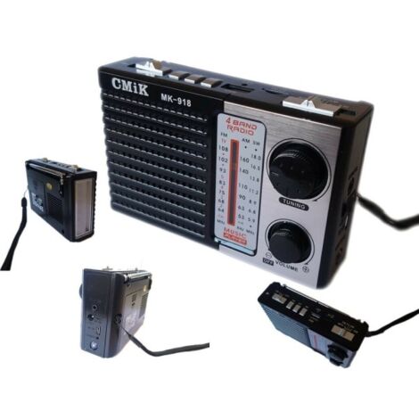 Trade Shop - Mini Radio Portatile Radiolina Ricaricabile Fm Lettore Mp3 Usb  Microsd Cmik Mk918