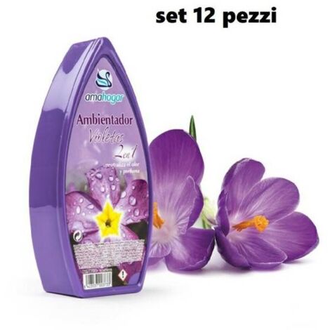 Trade Shop - Set 12 Deodoranti Gel Profumo Ambiente Assorbi Odori Fragranza  Viola