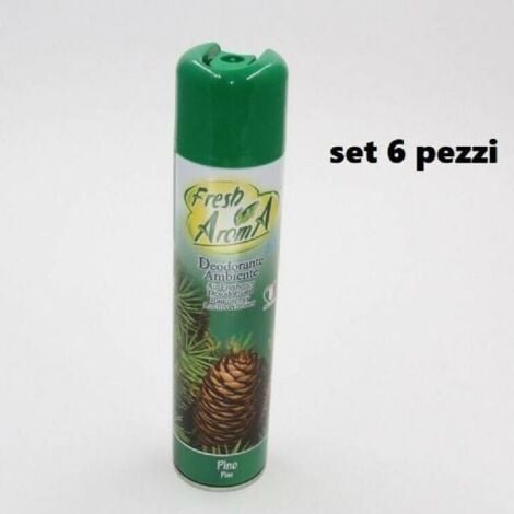 Trade Shop - Set 6 Pz Deodorante Per Ambiente Spray Profumo Casa Fresco 300  Ml Pino