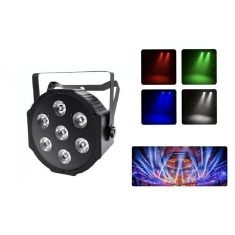 Faro Rgb Faretto 7 Led Vari Colori Discoteca Sensore Sonoro Luce Colorata 