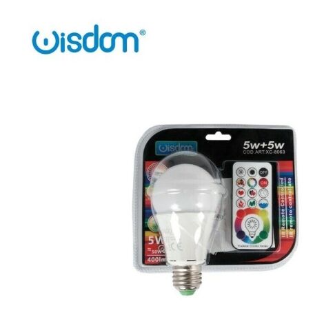 Trade Shop - Lampadina A Led Da 10 Watt Lampada E27 Rgb Rgbw Con  Telecomando Dimmerabile A+