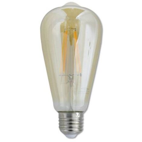 Trade Shop - Lampadina Led Filamento 8w St64 E27 Luce Calda 2600k 880lmn  Vetro Ambrato T64-oc