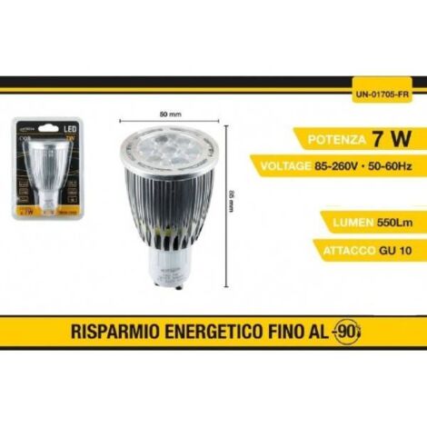 Trade Shop - Lampadina A Led Cob Lampada Gu10 Faretto 7 W 550 Lm Luce  Fredda 6500k Un-01705f