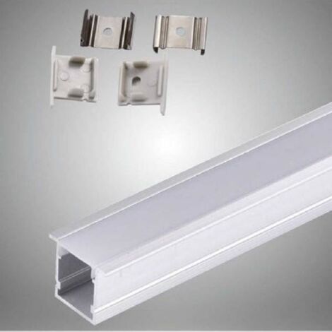 Trade Shop - Profilo In Alluminio Da 2 Mt Incasso Con Copertura Opaca Per  Strip Led Al