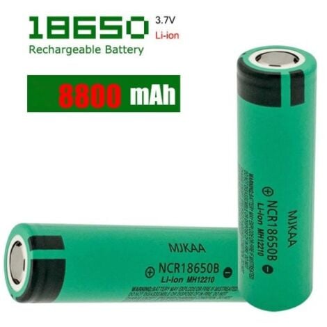 Trade Shop - 2 Batterie Pile Batteria Ricaricabile Ioni Di Litio 8800mah  3.7v Torce Led