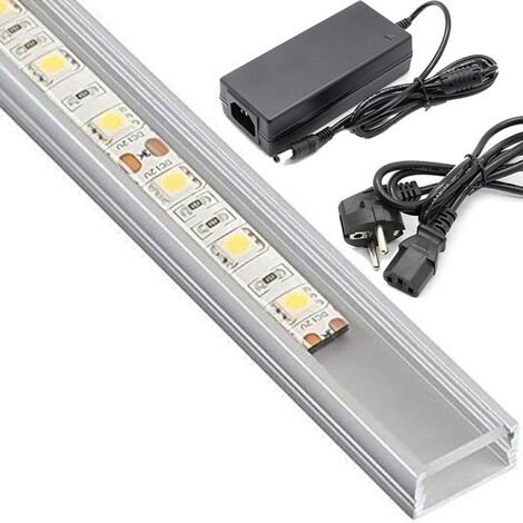 BES-29698 - Plafoniere - beselettronica - Plafoniera led sottopensile 60cm  luce fredda 14w bianco neon barra led T5