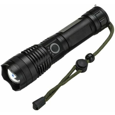 TORCIA LED RICARICABILE USB TASCABILE MINI TATTICA MILITARE LUCE ZOOM  REGOLABILE