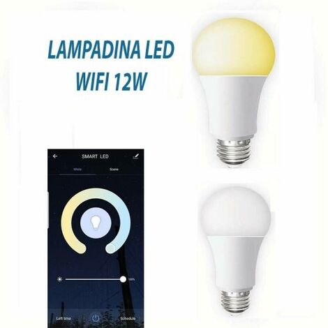 Trade Shop - Lampadina Smart Led Wifi E27 12w 2700k 6400k Dimmerabile Ios  Android Alexa Google