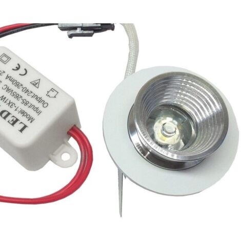 Punto luce led cob 1w argento tondo segnapasso mini faretto da