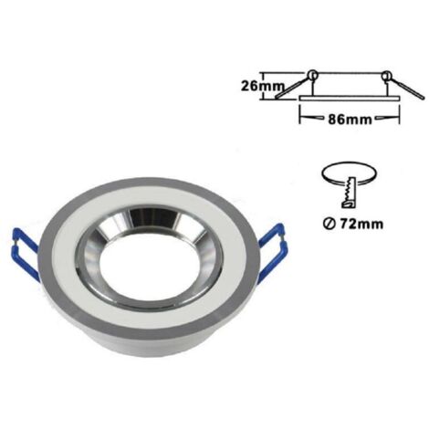 Porta faretto ad incasso orientabile GU10 BIANCO E ARGENTO P27-GU10-A