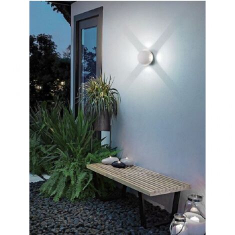 Trade Shop - Applique Muro A Sfera 4 Fasci Di Luce Esterno Bianco Luce  3000k 6000k 4000k