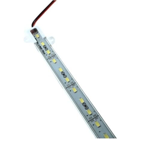 Striscia 144 LED rigida barra copertura trasparente profilo alluminio 1 mt  12V bianco caldo naturale